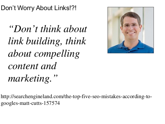 link building matt cutts meglio marketing e contenuti